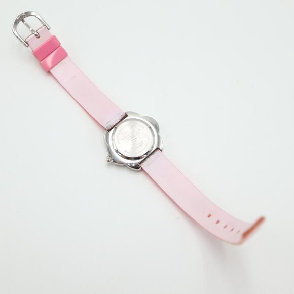 Hello Kitty Sanrio 2007 Pink Silver Flower Watch 29mm Dial with New Battery - Picture 13 of 14